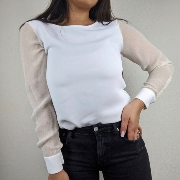 Theory Tops - THEORY Changement Toska C mesh top / blouse- WORN ONCE